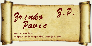 Zrinko Pavić vizit kartica